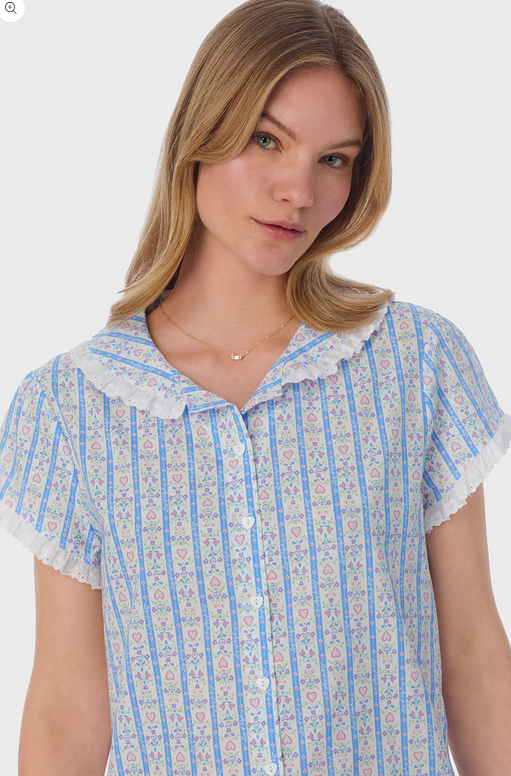 Lanz of Salzburg Women's Tyrolean Heart Cotton Capri Pajama Set