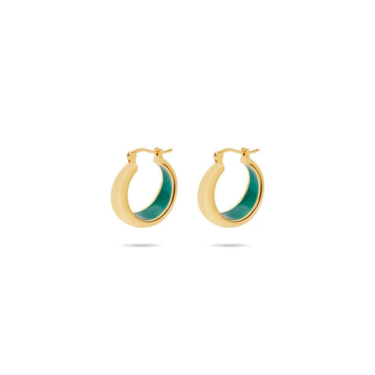 ARGENTO VIVO THE GREEN ENAMEL HOOP