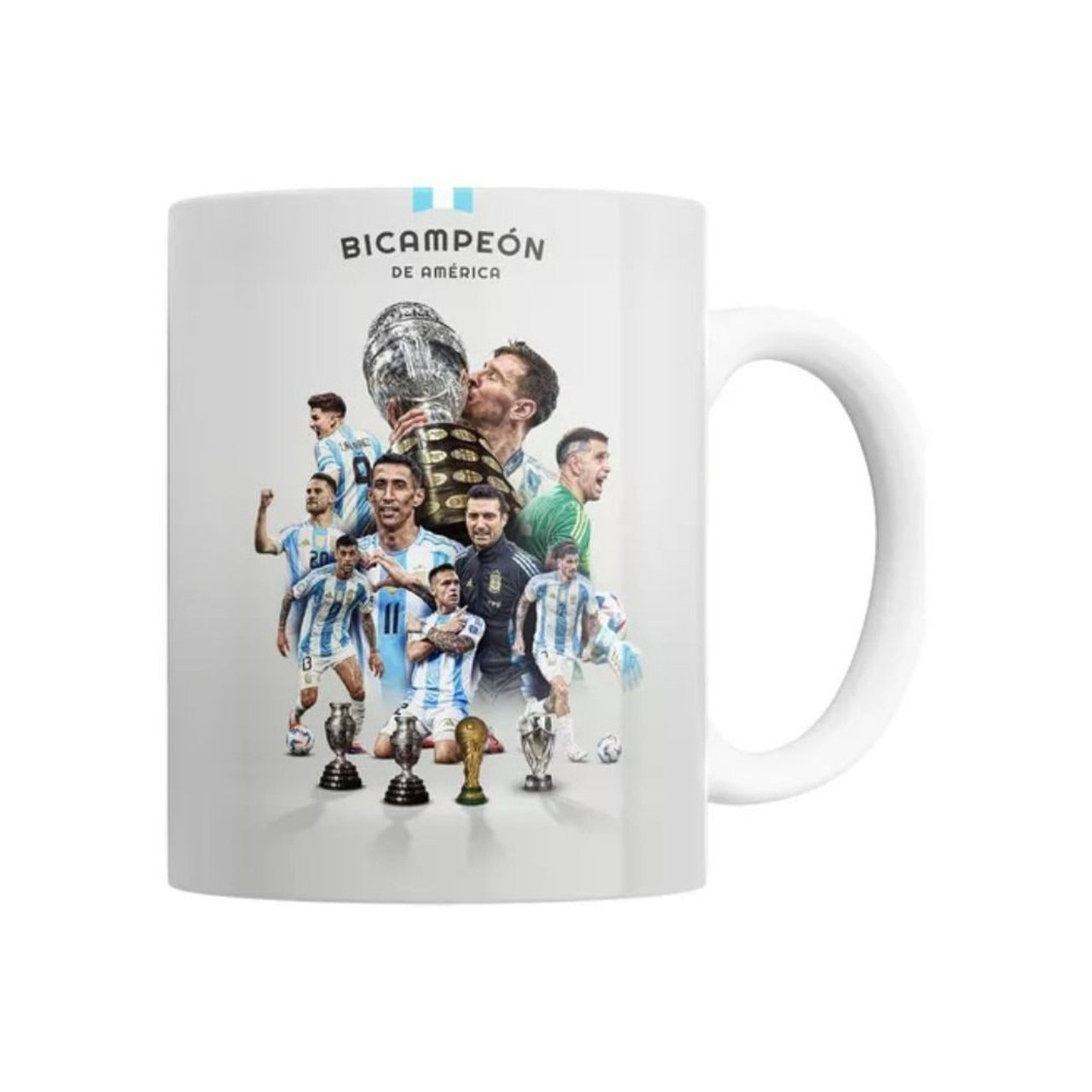 Pampa Direct Taza White Bicampeón de América 2024 Copa America Argentina Champions USA 2024 - Ceramic Printed Cup