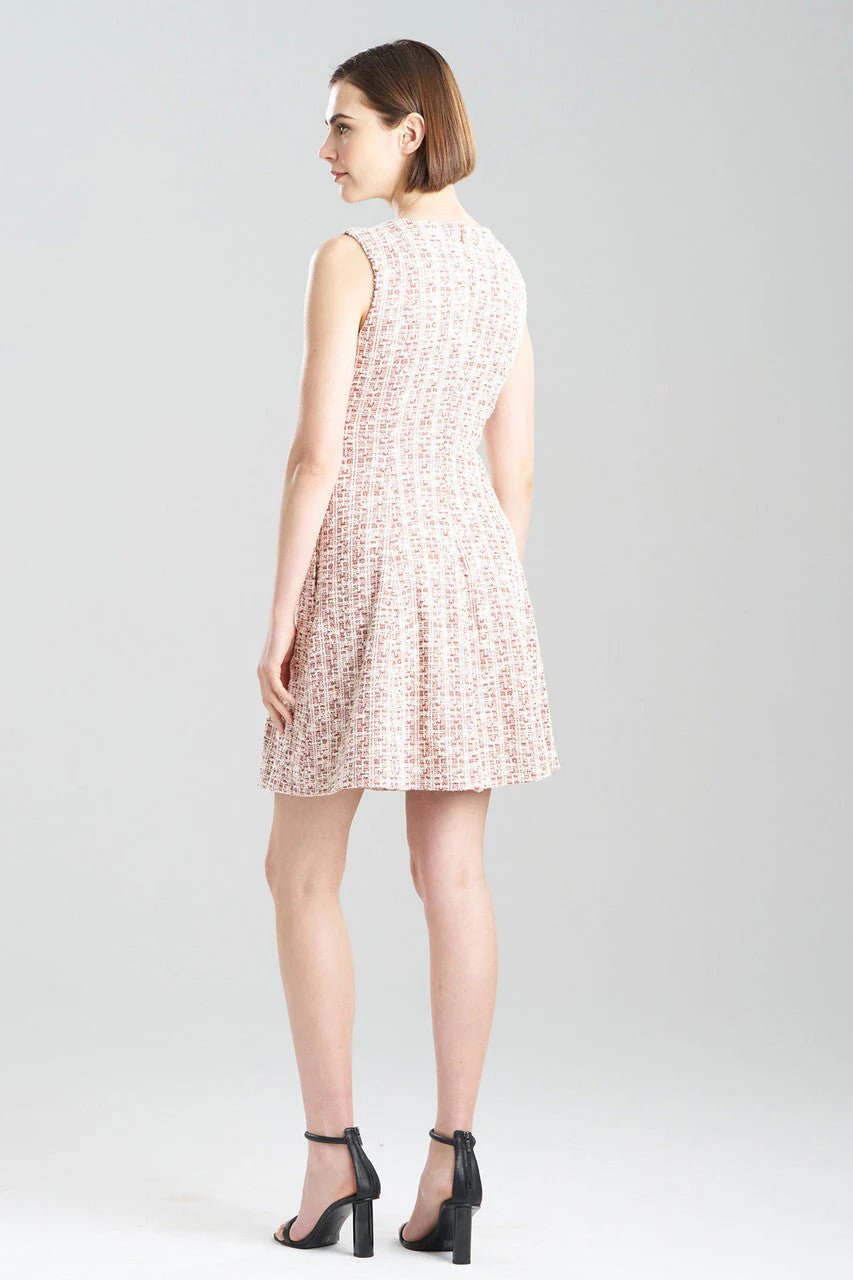 Natori Tweed Pleated Dress