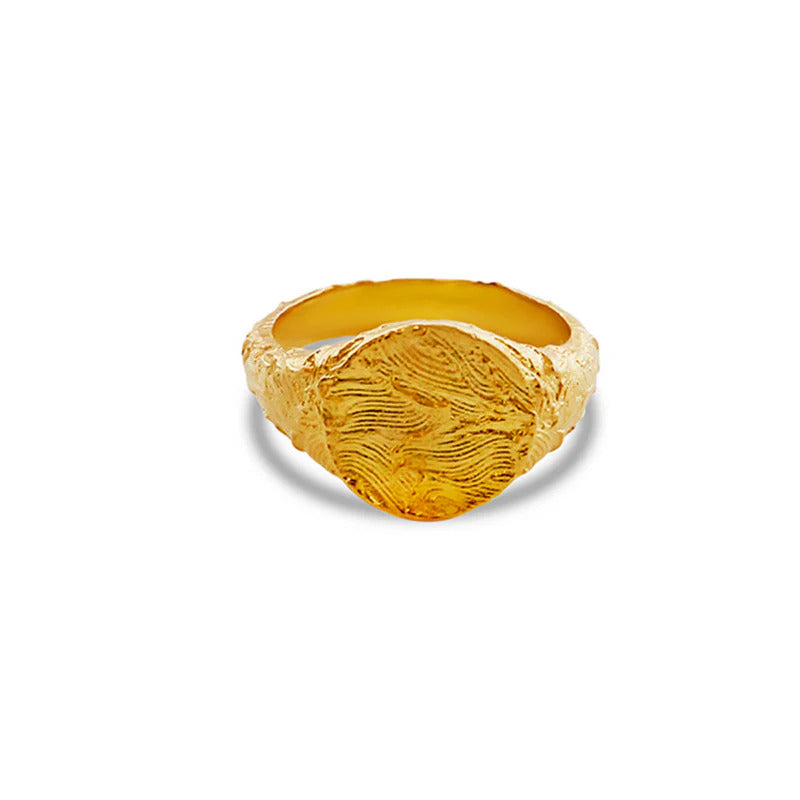 ARGENTO VIVO SANDBLASTED ROUND RING