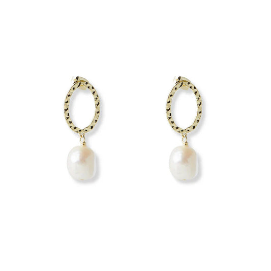 ARGENTO VIVO THE HAMMERED PEARL DROP EARRING