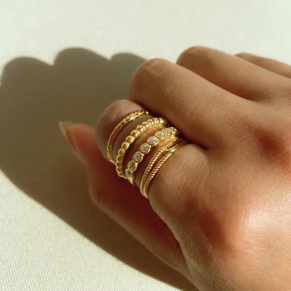 ARGENTO VIVO BEADED STACKABLE RING