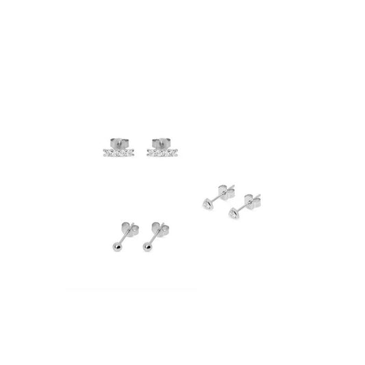 ARGENTO VIVO THE ESSENTIAL CZ STUD SET
