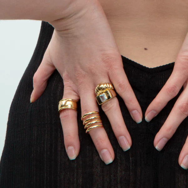 ARGENTO VIVO THE BAGUETTE SQUARE COCKTAIL RING