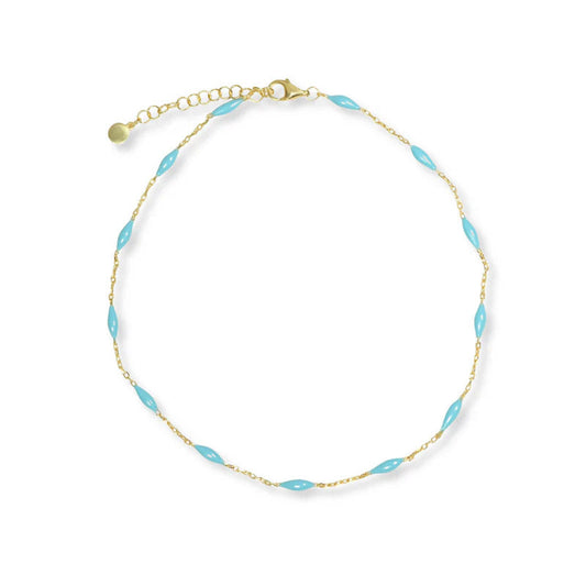 ARGENTO VIVO THE AQUA ENAMAL ANKLET