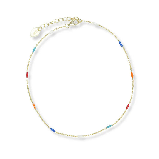 ARGENTO VIVO THE MULTICOLORED ENAMEL ANKLET