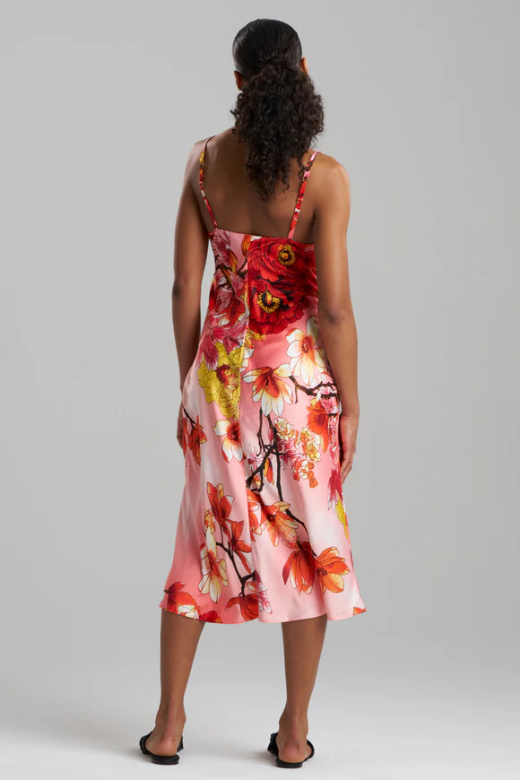 Natori Winter Peony Satin Gown