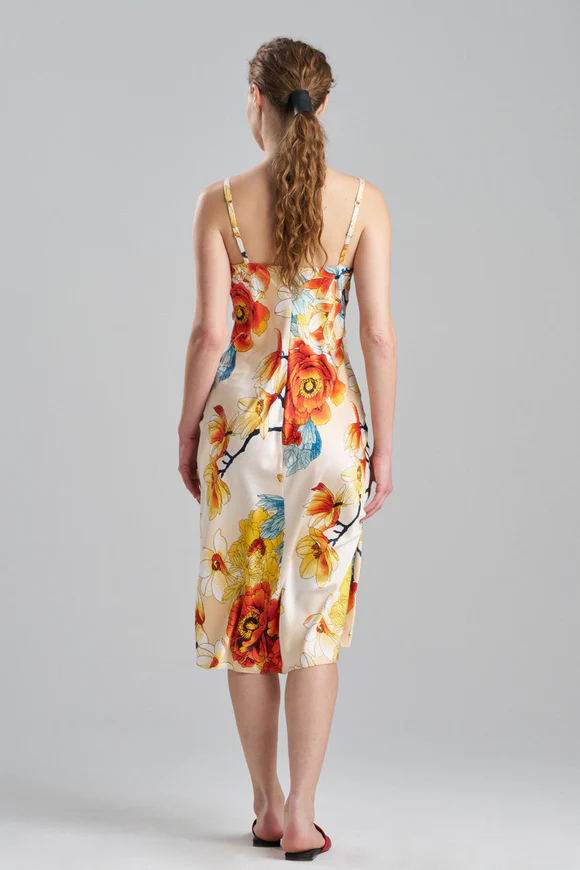 Natori Winter Peony Satin Gown