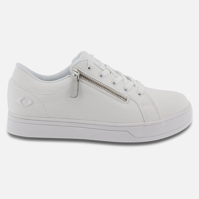 Apexfoot Women's Blutcher Canvas Zip - White