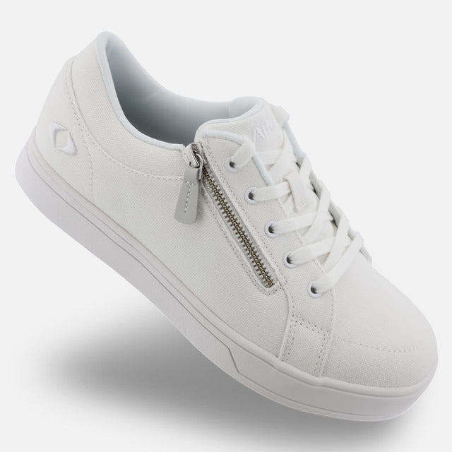 Apexfoot Women's Blutcher Canvas Zip - White