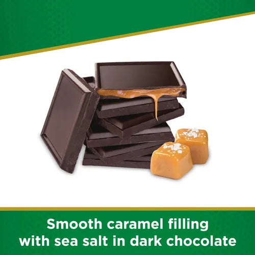 Russell Stover Chocolates Sugar Free Dark Chocolate Candy Sea Salt Caramel 3 oz. Bar, case of 12