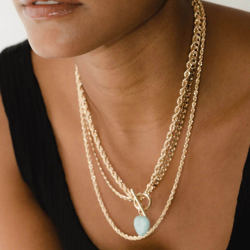 ARGENTO VIVO THE AQUA AMOUR ROPE NECKLACE