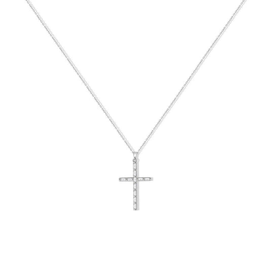 ARGENTO VIVO THE CZ BAGUETTE CROSS