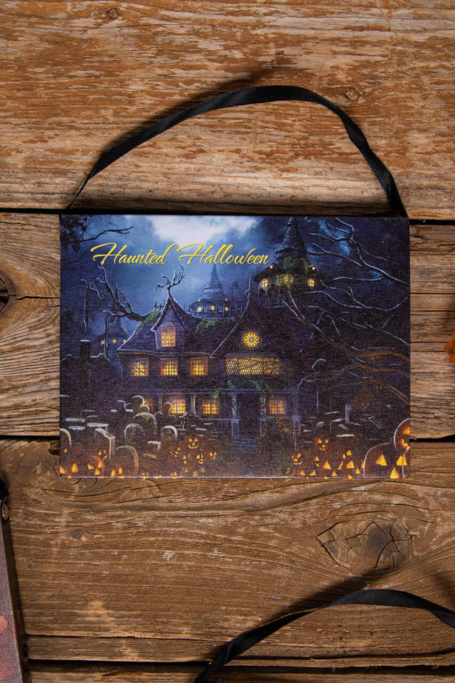 Decorator's Warehouse 7.8” B/O Lighted Halloween Canvas Painting