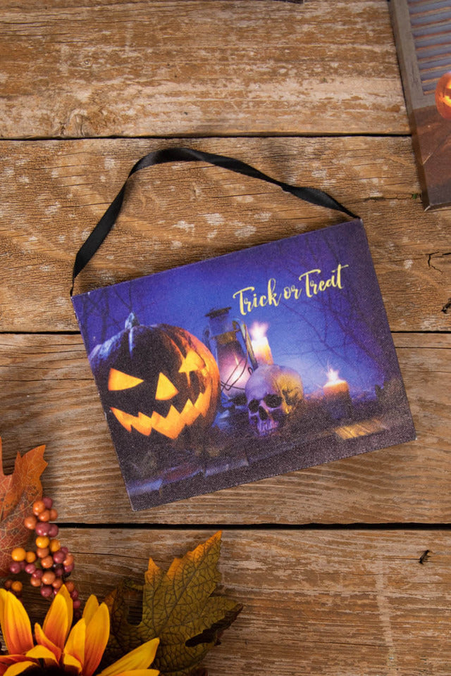 Decorator's Warehouse 7.8” B/O Lighted Halloween Canvas Painting