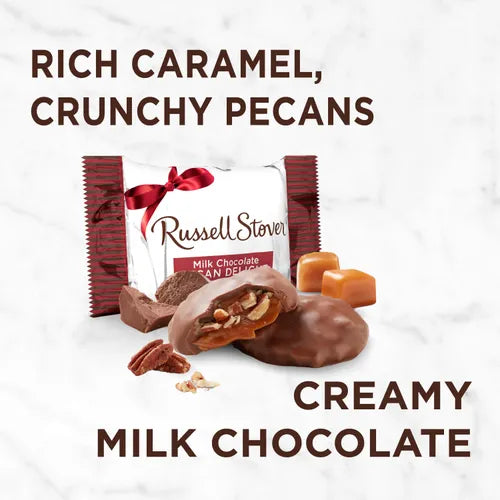 Russell Stover Chocolates Clara's Recipe Milk Chocolate Pecan Delight, 8 oz. Box