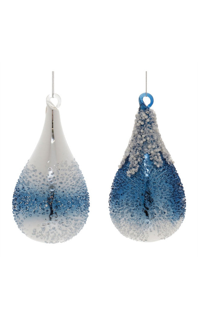 Decorator's Warehouse 6” Blue Glass Drop Ornament
