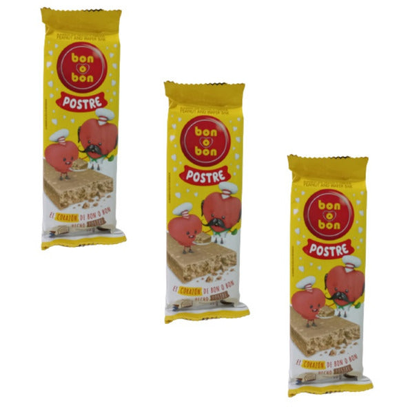 Pampa Direct Bon o Bon Postre Barra de Maní y Oblea Peanut & Wafer Bar Perfect Snack Dessert, 95 / 3.35 oz bar (pack of 3)
