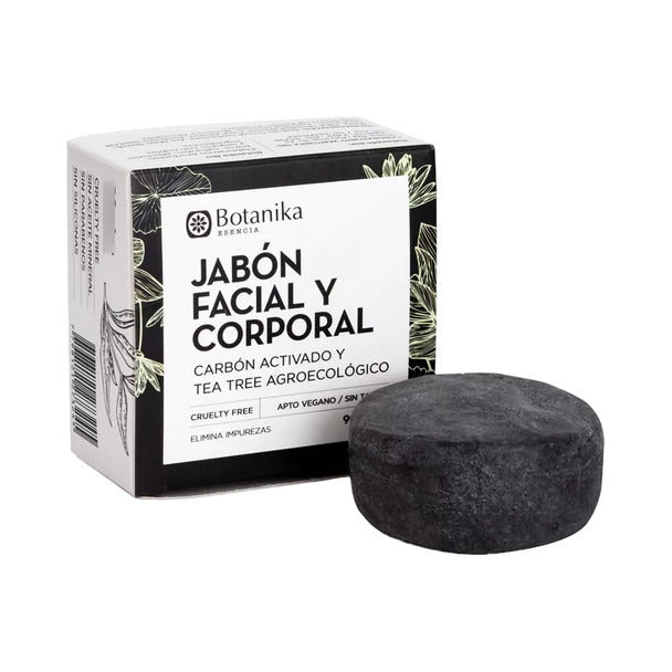 Pampa Direct Botanika Activated Charcoal & Tea Tree Face & Body Soap, 90 g / 3.17 oz