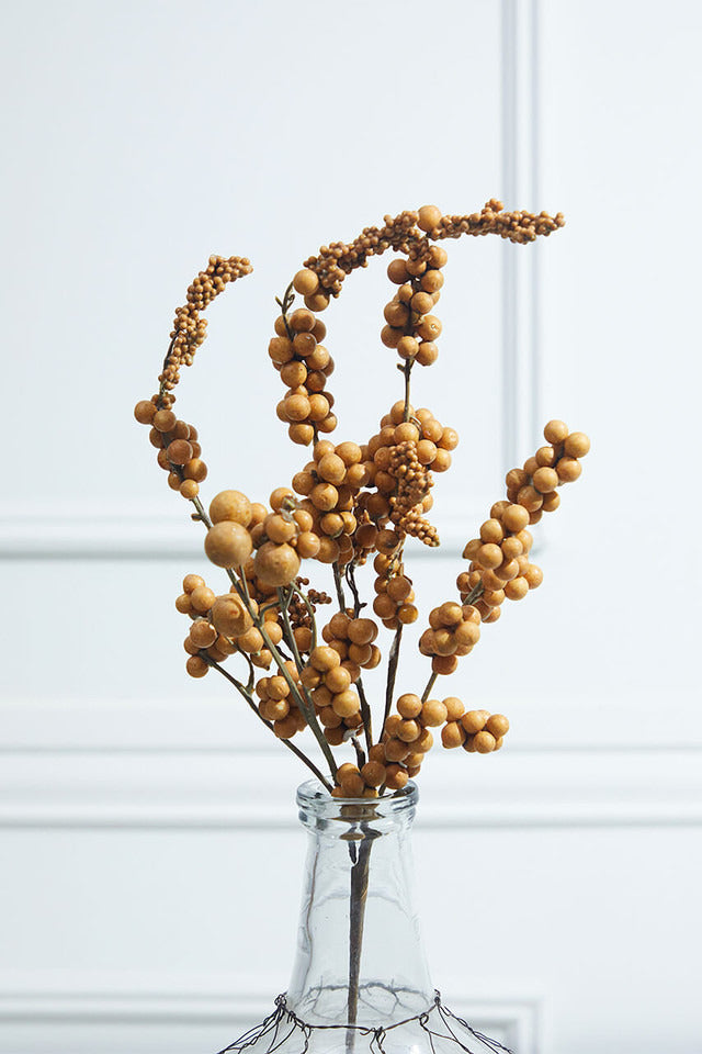 Decorator's Warehouse 18” Brown Dew Berry Christmas Spray (Weather Resistant)