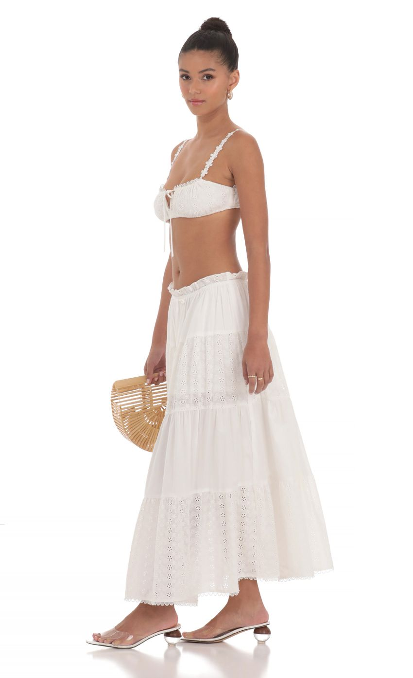 Lucy in the Sky Eyelet Skirt in White
