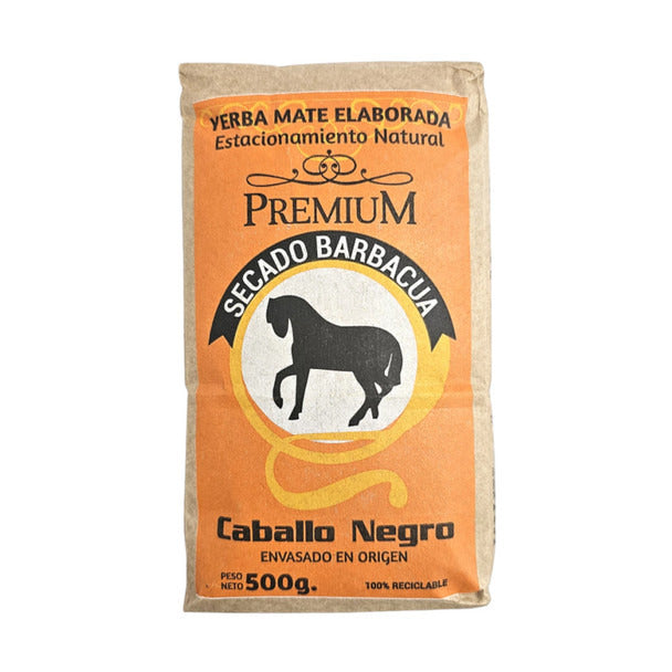 Pampa Direct Caballo Negro Premium Yerba Mate, Natural Aging, Barbacuá Dried, 500 g / 17.6 oz