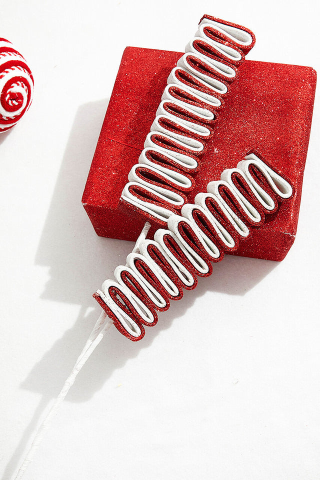 Decorator's Warehouse 28" Glitter Peppermint Ribbon Candy Spray