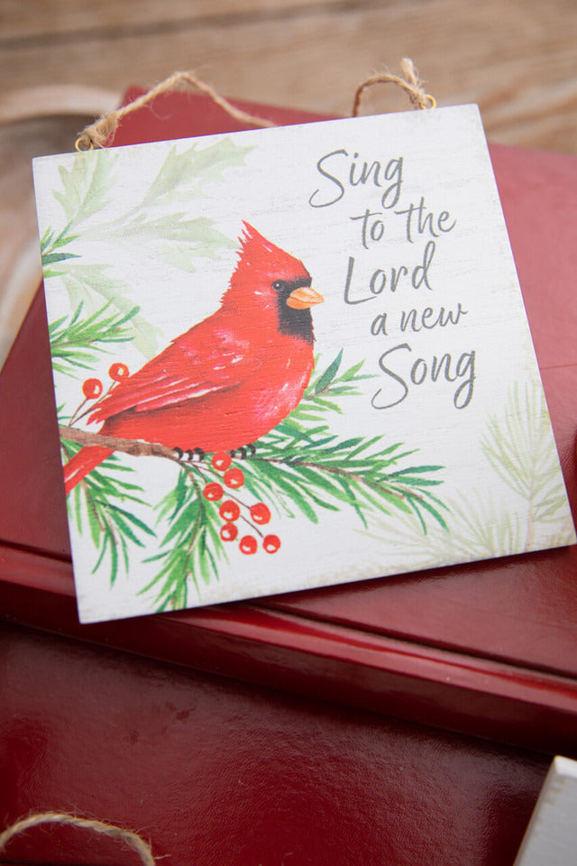 Decorator's Warehouse 5" Flat Ornament with Cardinals and Sentiments