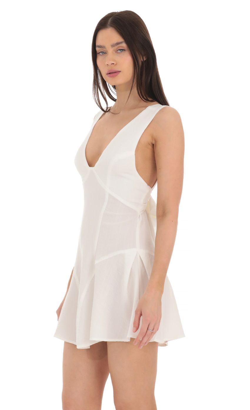 Lucy in the Sky Plunge V-Neck Dress in White