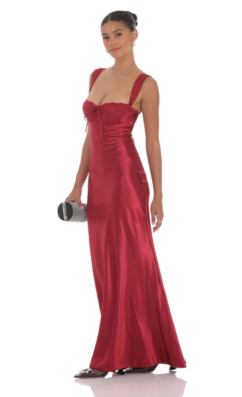 Lucy in the Sky Satin Lace-Bust Dress
