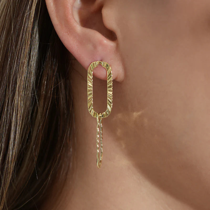 ARGENTO VIVO THE TEXTURED OVAL LINK EARRING