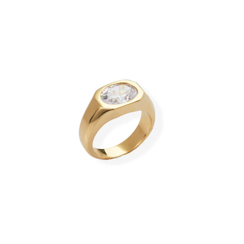 ARGENTO VIVO THE OVAL CZ BEZEL RING