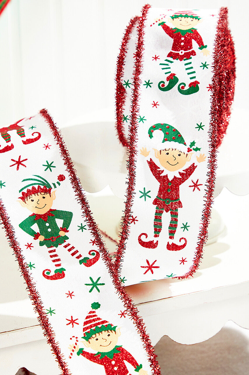 Decorator's Warehouse 2.5" x 10 Yard Elves/Royal/Tinsel