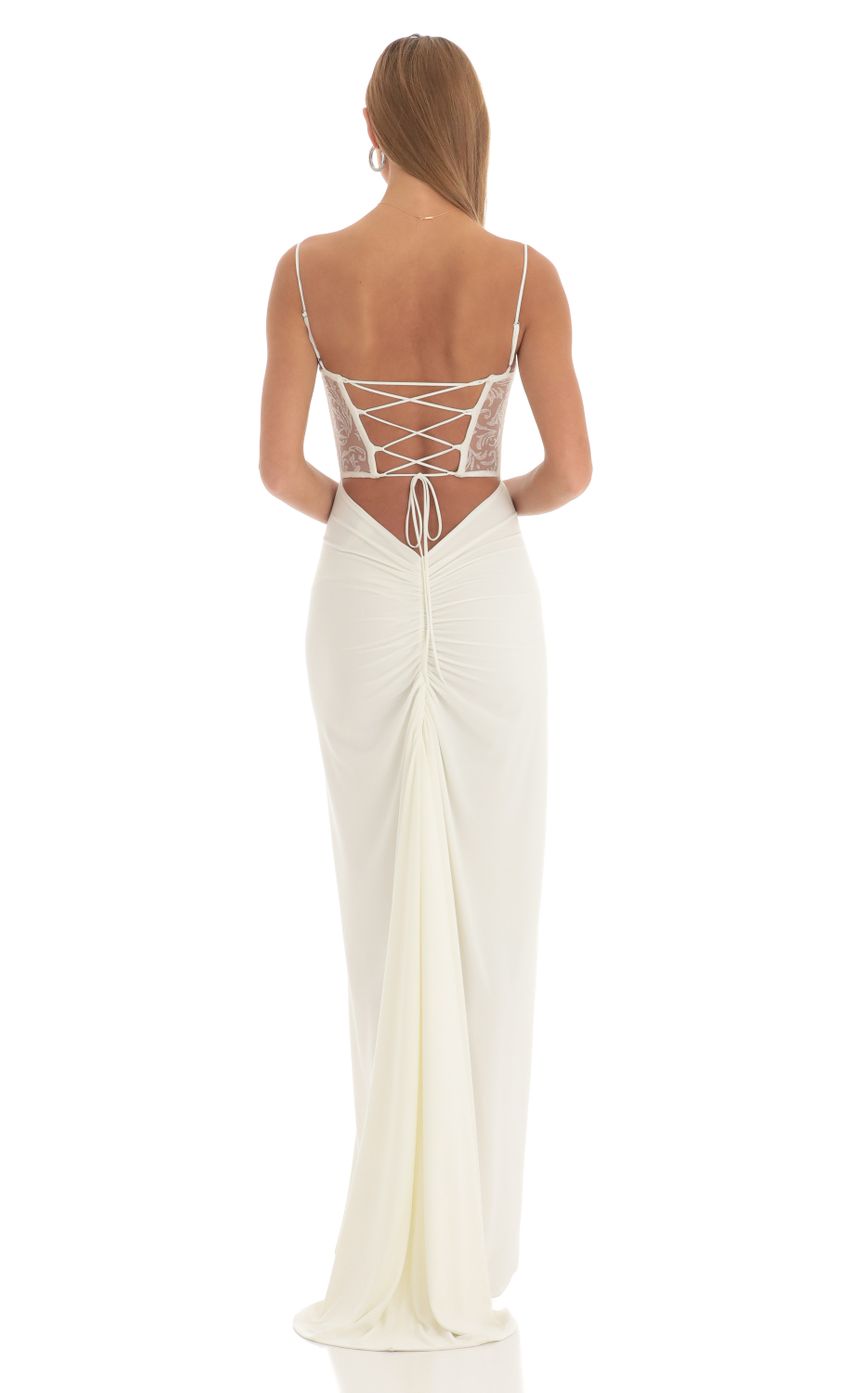 Lucy In The Sky Shimmer Maxi Dress in White