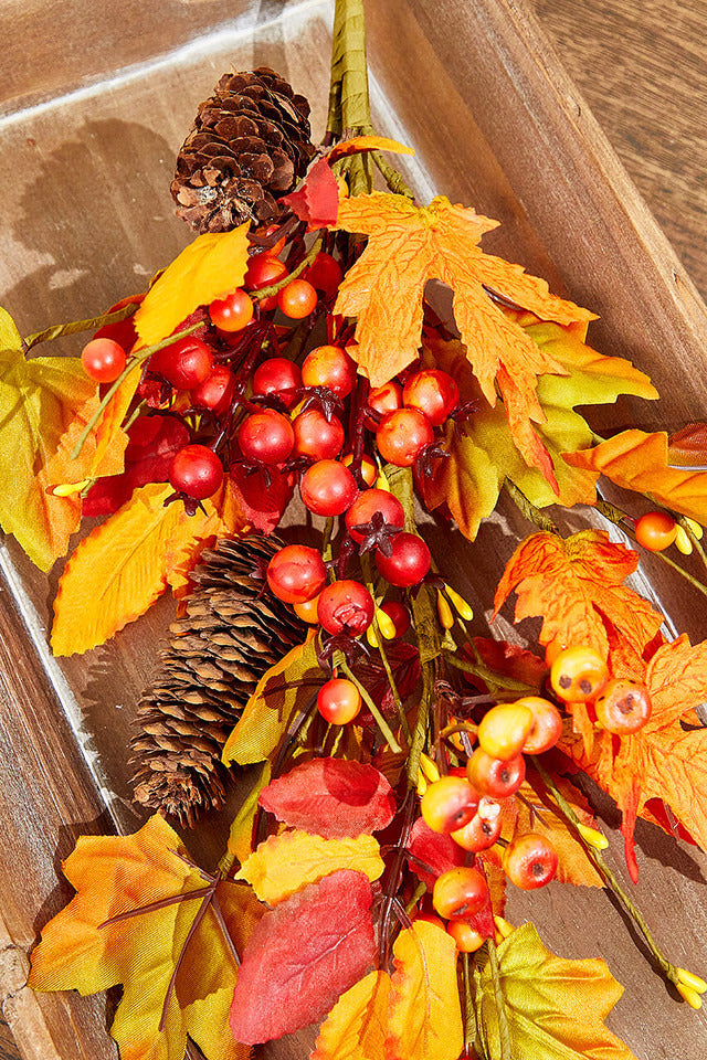 Decorator's Warehouse 28" Fall Leaf Berry Cone Spray