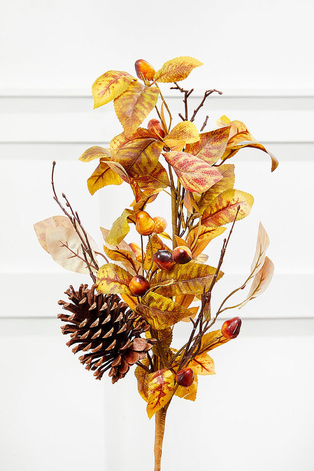 Decorator's Warehouse 28" Natural Leaf Berry Cone Spray