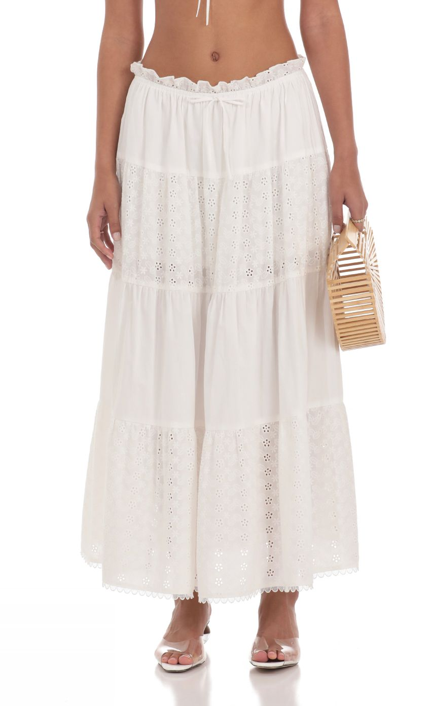 Lucy in the Sky Eyelet Skirt in White