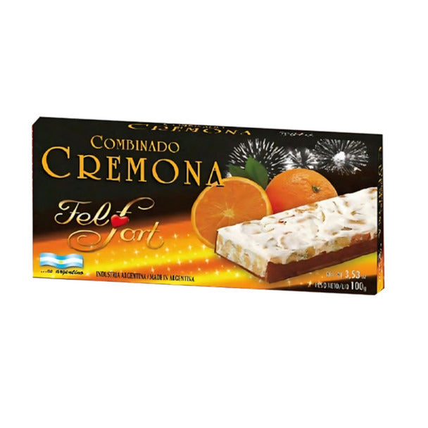 Pampa Direct FelFort Cremona Combinado Peanut Nougat with Orange Peel & Semisweet Chocolate, 100 g / 3.5 oz (pack of 3)