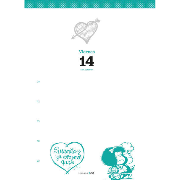 Pampa Direct Agenda Granica Mafalda by Quino 2025 Agenda – Hardcover Spiral Notebook with Stickers, Stylish Design