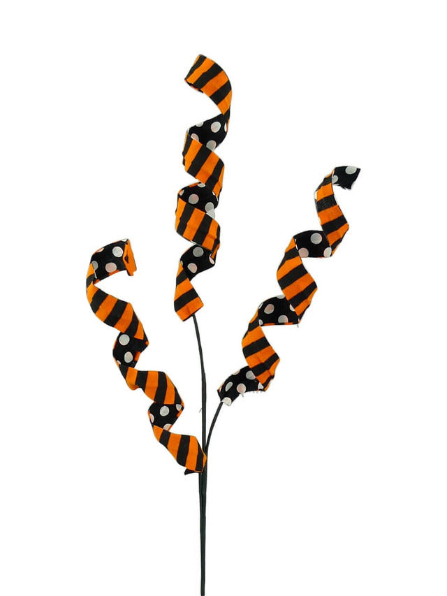 Decorator's Warehouse Halloween Double Sided Polka Dot Stripe Curly Spray