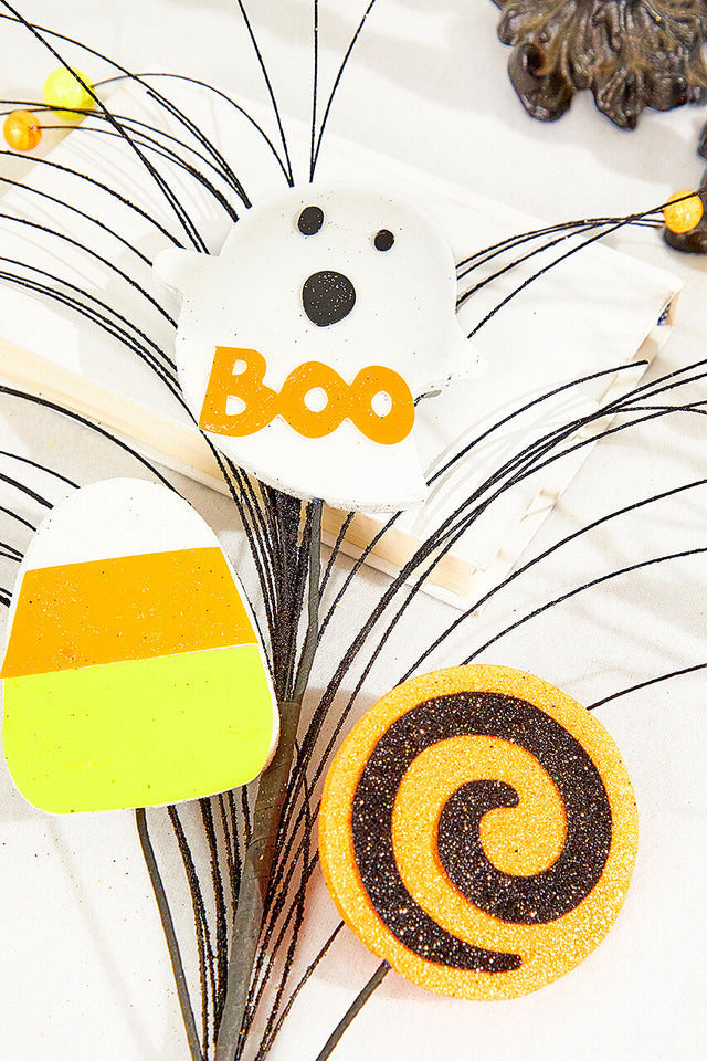 Decorator's Warehouse 28" Ghost Candy Corn Lollipop Spray