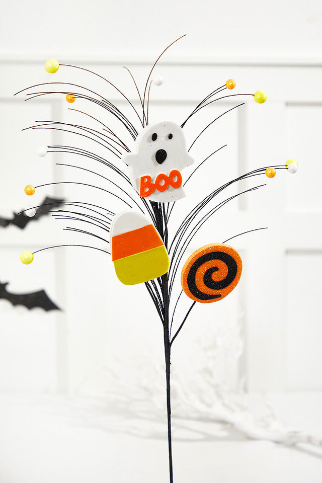 Decorator's Warehouse 28" Ghost Candy Corn Lollipop Spray
