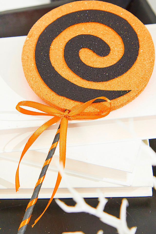 Decorator's Warehouse 17" Black and Orange Lollipop Pick
