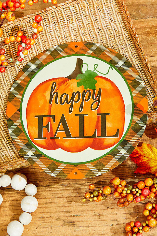 Decorator's Warehouse 8" Metal Happy Fall/Pumpkin
