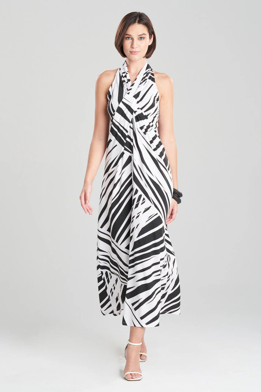 Natori Katana TENCEL Jersey Crossover Halter Dress