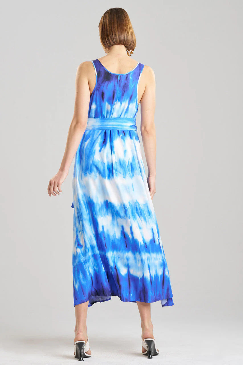 Natori Santorini Printed Cotton Silk Trapeze Tank Dress