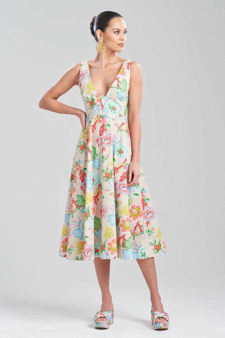 Natori Amanpulo Cotton Poplin Flare Dress