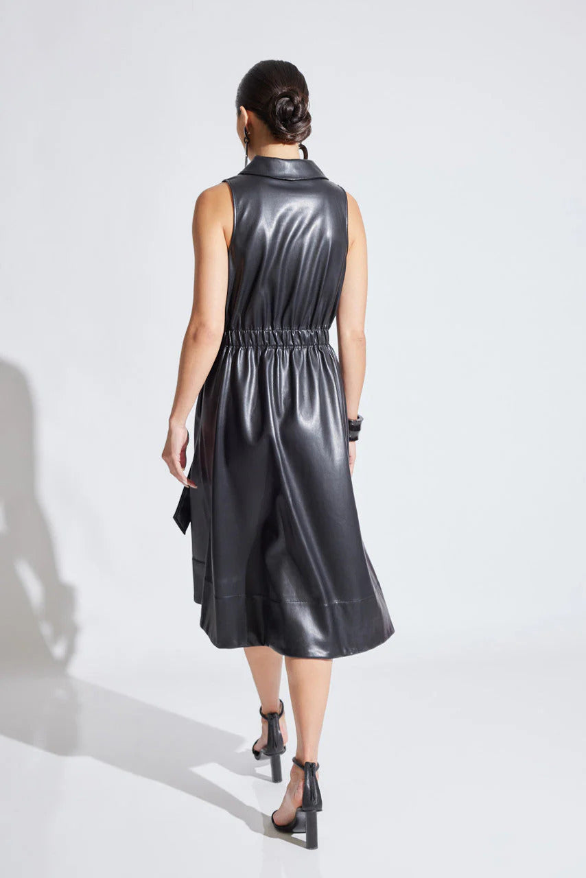 Natori Vegan Luxe Leather Halter Shirtdress