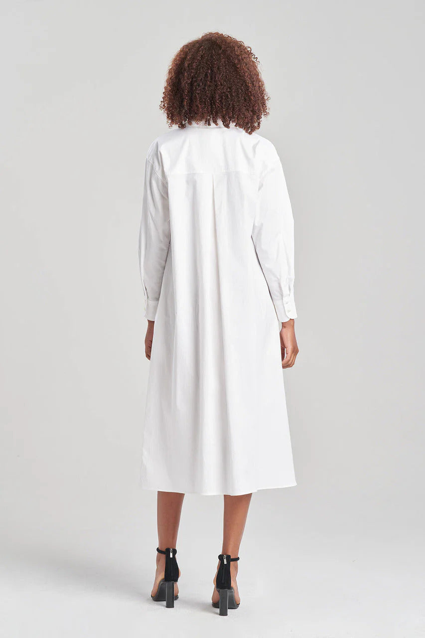 Natori Cotton Poplin Oversized Embroidered Shirtdress